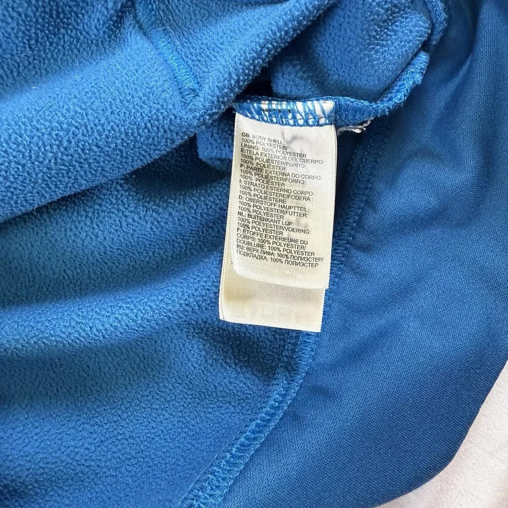 The North Face Knit Sweater Fleece Full Zip Logo Hoodie Men's Small‎ Aqua Blue